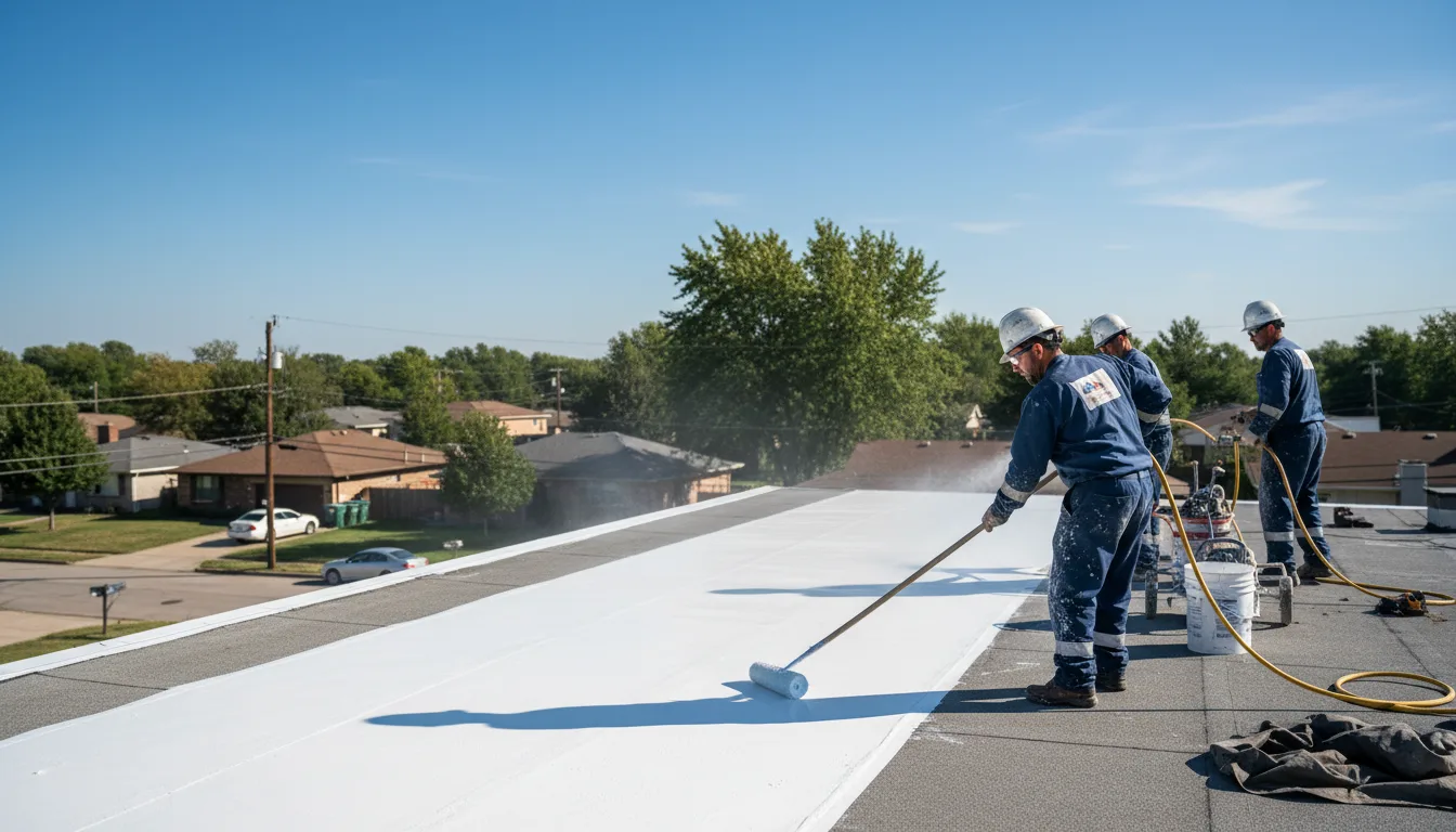 Commercial roof coating in Moira, NY near me